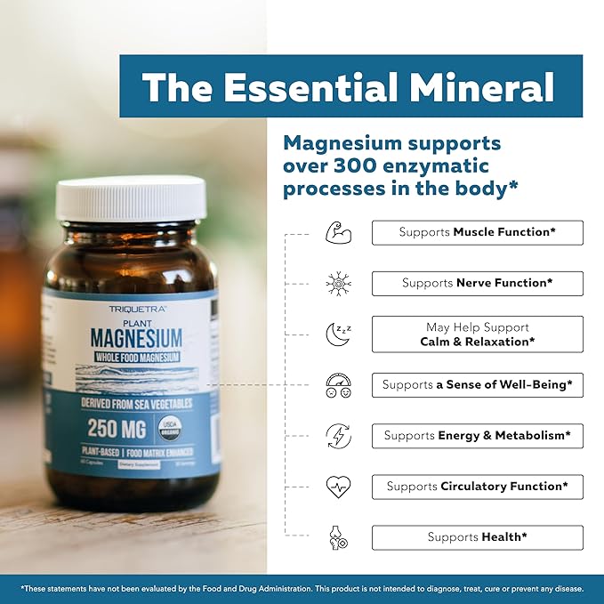 Magnesium (60 ct) Plant D3 5000 IU + K2 MK-7 (60 ct) &amp Whole-Food Vitamin C (90 servings) Bundle | Vegan Supplements for Energy Muscle &amp Immune Support | USDA Organic Non-GMO Gluten-Free