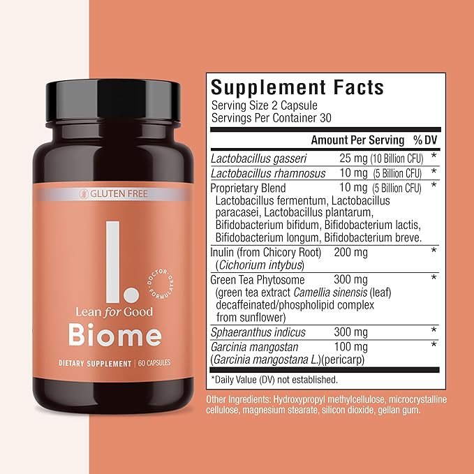 Biome 9-Strain Probiotic Formula Supports a Balanced Gut Microbiome Powerful Gut Probiotics with Greenselect Phytosome - 60 Capsules