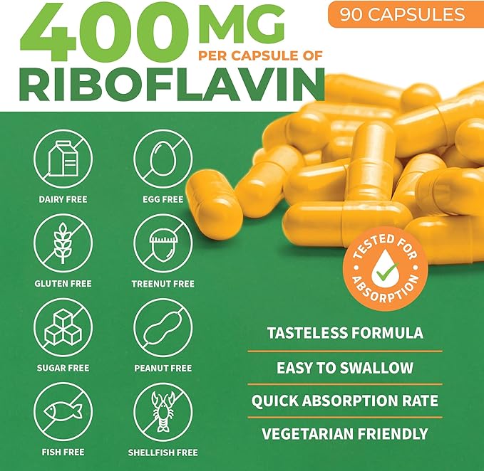 ForestLeaf Riboflavin &amp Magnesium Migraine Supplement - Riboflavin 400mg for Headache Relief - Ultimate Magnesium Bundle with B2 Vitamin 400mg for Headache Migraine Relief Capsules