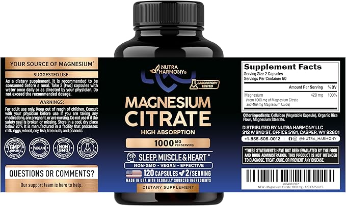Magnesium Citrate &amp Magnesium Glycinate with Glycine Capsules