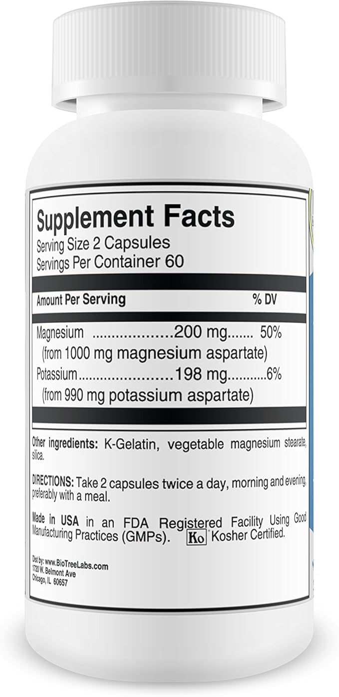 BioTree Labs Relax 180 - Pack of 3 x 120 Magnesium &amp Potassium Supplement with Electrolytes | 60 Days