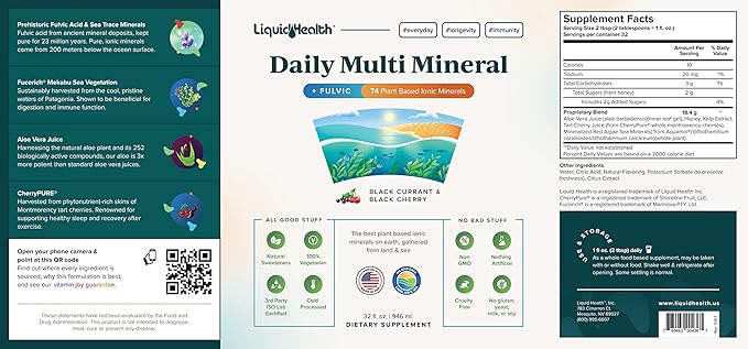LIQUIDHEALTH Liquid Vitamin Bundle with Daily Multi Mineral Optimum Joint Liquid Glucosamine and Calcium &amp Magnesium Supplements - Vegan Non-GMO
