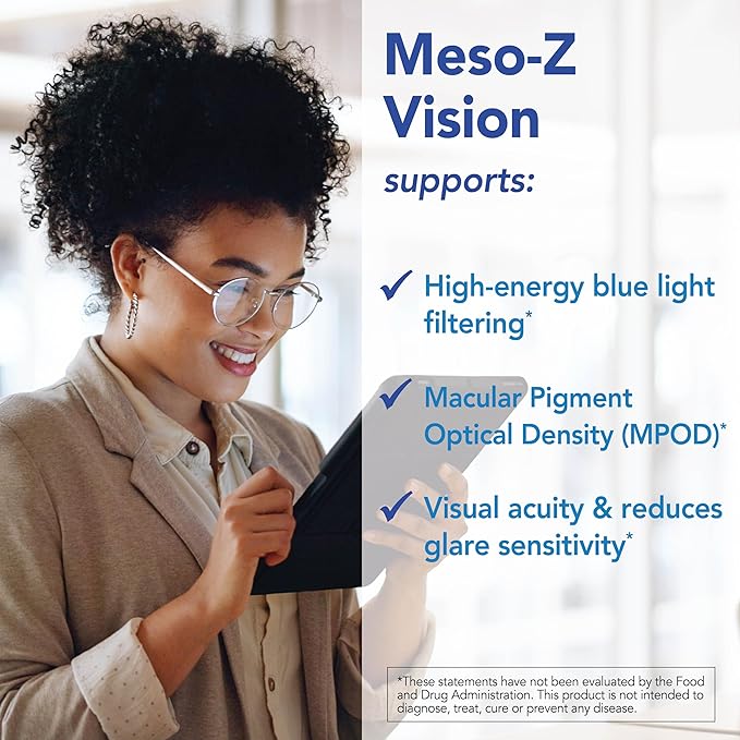 Patient One Meso-Z Vision | Supplement to Support Eye Health and Blue Light Filtering* | with Lutein Zeaxanthin and Meso-Zeaxanthin | 30 Capsules