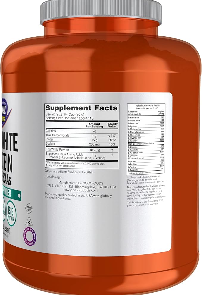 Egg White Protein Now Foods 5 lbs Powder