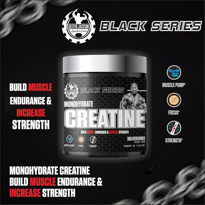 Black Series Monohydrate Creatine | 300g | 100 Servings | Premium Micronized Creatine for Strength Muscle Growth &amp Recovery