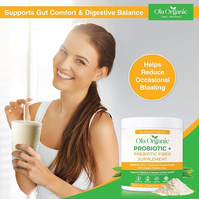 Max Strength Probiotic Powder – 60 Billion CFU with Prebiotics &amp 10 Strains – Supports Digestive &amp Gut Health – Non-GMO Formula (300g Jar)