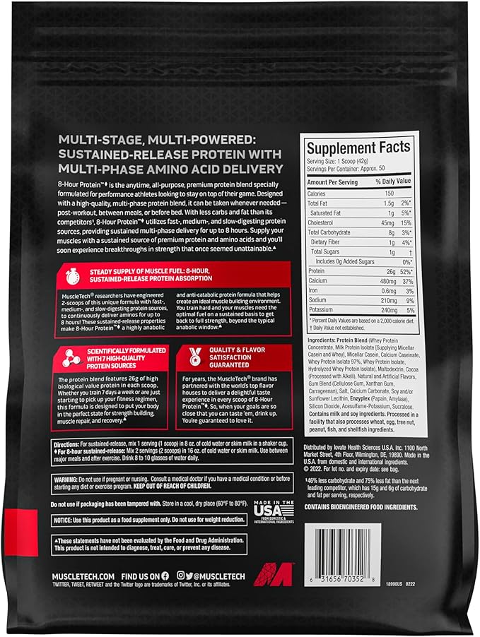 Muscletech Whey Protein Powder Phase8 Protein Powder | Whey &amp Casein Protein Powder Blend &amp Whey Protein Powder Nitro-Tech Whey Protein Isolate &amp Peptides | Milk Chocolate 4 Pounds