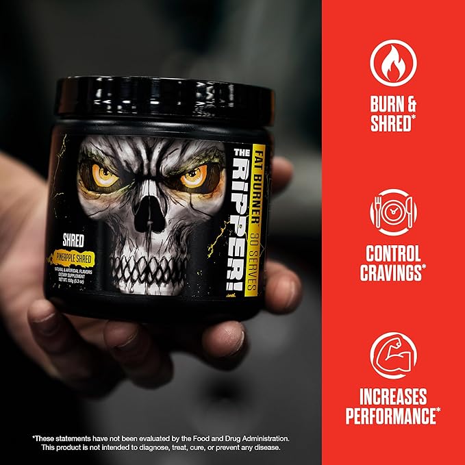 JNX SPORTS The Ripper! Fat Burner Pre Workout for Men &amp Women – Thermogenic Fat Burning Powder &amp Appetite Suppressant Boost Energy &amp Endurance – Fruit Punch 30 Servings