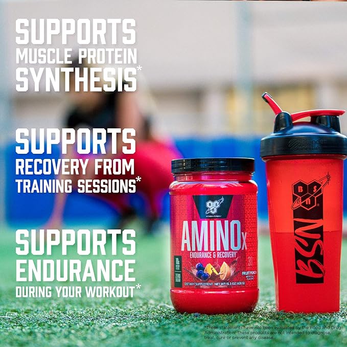 BSN Amino X Muscle Recovery &amp Endurance Powder BCAAs 10 Grams of Amino Acids Keto Friendly Caffeine-Free Support Endurance Zero Sugar Fruit Punch 70 servings 35.84 Ounce (Packaging May Va