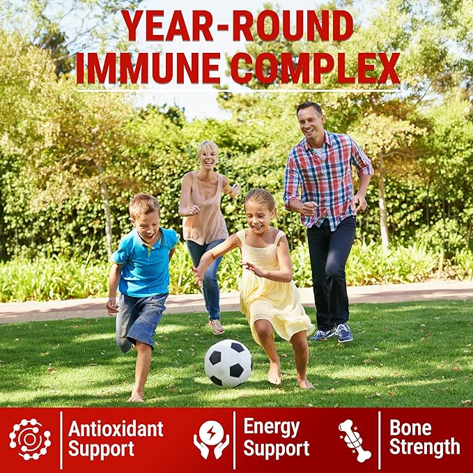 Immune Support Zinc Gummies 50mg with Elderberry Vitamin C and Zinc Supplements - Natural Antioxidant with Copper Vitamin D3 K2 Magnesium - Rich Berry Taste Sugar-Free 120 Gummies