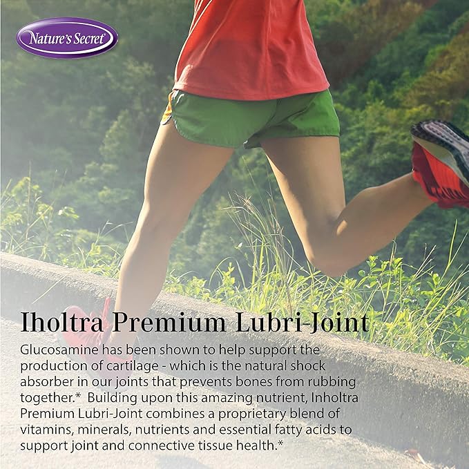 Nature's Secret Inholtra Premium Lubri-Joint Fast-Acting Joint &amp Connective Tissue Health Supplement with Vitamin C D &amp E Omega Fatty Acids Glucosamine &amp Chondroitin - 120 Liquid Softge