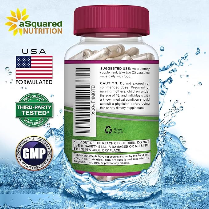 aSquared Nutrition Probiotics for Women - 50 Billion CFU Women's Probiotic Supports Digestive Gut Vaginal &amp Urinary Tract Health - Prebiotics for Females - 60 Capsules - Alt to Gummies