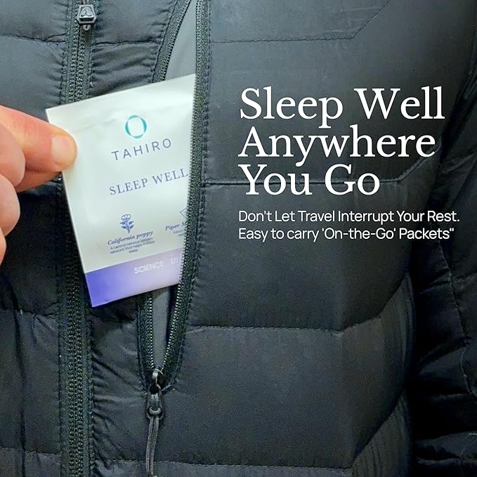 TAHIRO Sleep Well Supplement – Sleep Supplement with Kava Valerian – Non-GMO Vegan Herbal Capsules Natural Formula – 28-Packets