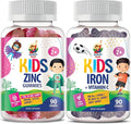 Iron Gummies for Kids &amp Zinc Gummies for Kids. Iron Vitamins with Vitamin C. Zinc Chewable Gummy for Immune Support - Powerful Natural Antioxidant Non-GMO Supplement for Children Men Woman Adults