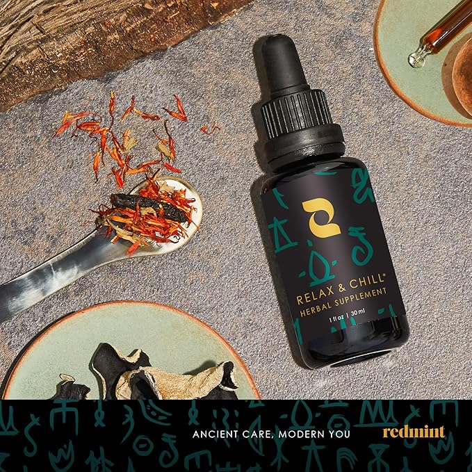 Redmint Relax &amp Chill Herbal Tincture | Natural Mood Support and Calmness Herbal Supplement for Women Wellness | Rooted in Ancient TCM Wisdom with Xiao Yao San to Promote Relaxation &amp Peace| 3