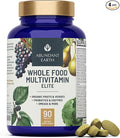 Abundant Earth Whole Food Multivitamin for Women Daily Multi Vitamins Supplements for Men Mens Multivitamins + B Complex Probiotic Multi Enzyme Omegas for Organic Energy Mood Digestion 90ct-4pk