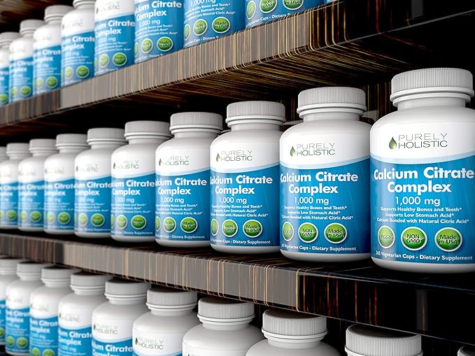 Calcium Citrate 1000mg | Healthy Bone &amp Teeth Support | High Absorption Cal Citrate | Gentle on Digestion | Vegan &amp Non-GMO | 3 Month Supply | Calcium Supplements for Women &amp Men | 365 Cap