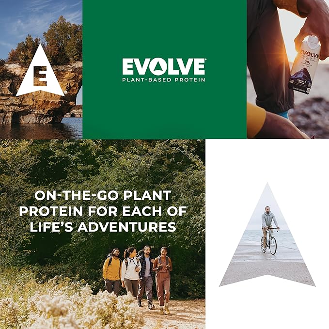 Evolve Plant Based Protein Shake Vanilla Bean 20g Vegan Protein Dairy Free No Artificial Sweeteners Non-GMO 10g Fiber 11 Fl Oz (Pack of 12) (Formula May Vary)