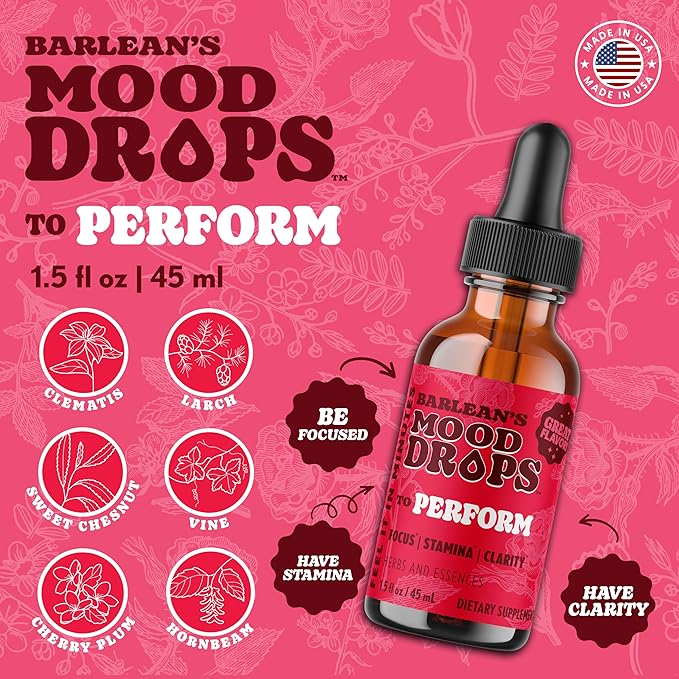 Barlean's Mood Booster Supplement Perform L Theanine and Shilajit Liquid Drop Supplements for Men and Women Adaptogen Herbs Drops 1.5 oz