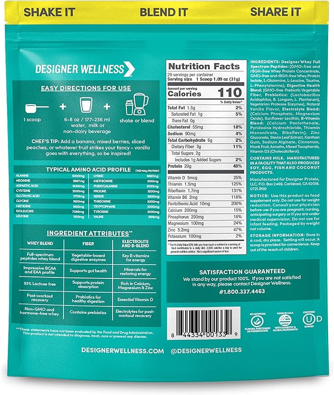 Designer Wellness Designer Whey 2lb French Vanilla and 2lb Gourmet Chocolate Bundle