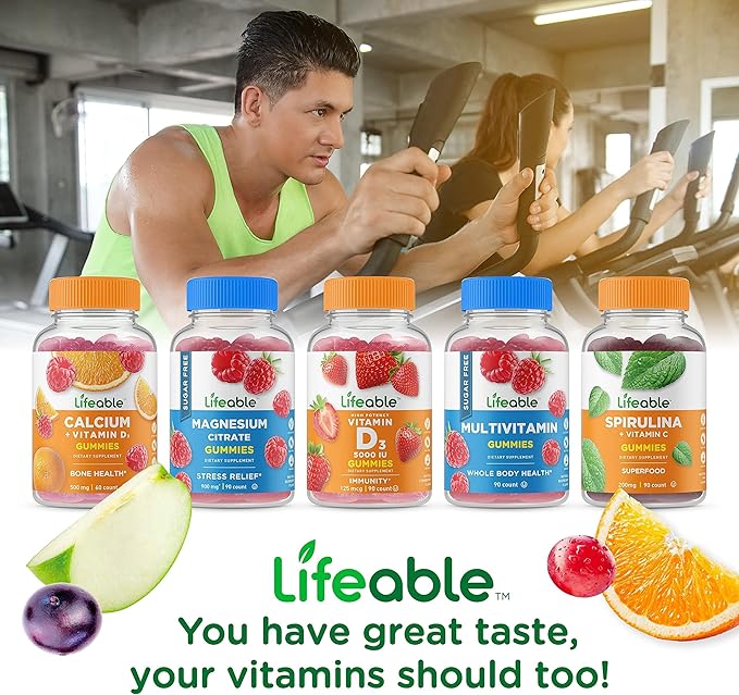Lifeable Iron with Vitamin C + B Complex Gummies Bundle - Great Tasting Vitamin Supplement Gluten Free GMO Free Chewable Gummy