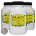 Zinc Sulfate [ZnSO4] 99.3% ACS Grade Powder 1.5 Lb in Three Space-Saver Bottles