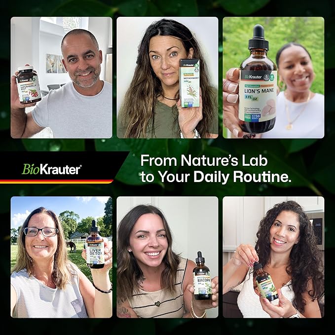 BIO KRAUTER® Lemon Balm Tincture 680 mg Melissa Officinalis - Pure Vegan Lemon Balm Extract 4 Fl.Oz 56 Days of Supply - Natural Calming &amp Sleep Support - Alcohol &amp Sugar Free - Digestion &amp