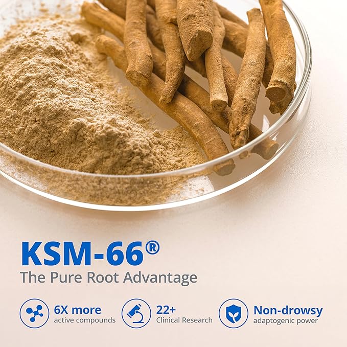 KSM-66 Ashwagandha Supplements | Ashwagandha Root Extract for Women &amp Men | 10-in-1 Adaptogen Complex for Cortisol Manager Stress Energy &amp Immune Support | 60 Vegan Capsules