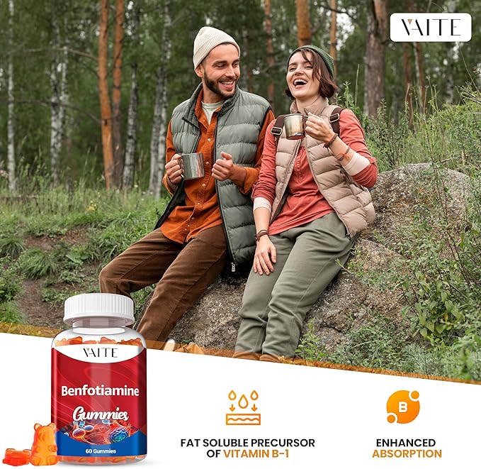 Benfotiamine 320mg Gummies with 45mg L-Leucine Supplement: Essential Vitamin B1 Complex for Men and Women Non-GMO Vegan &amp Gluten-Free - Supports Metabolism Energy &amp Nervous System Health