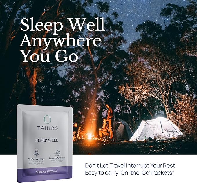 TAHIRO Sleep Well Supplement – Sleep Supplement with Kava Valerian – Non-GMO Vegan Herbal Capsules Natural Formula – 28-Packets