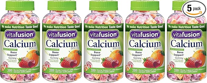 Vitafusion Calcium Gummy GpltOJ Vitamins For Adults 500 mg 100 Count (Pack of 5)