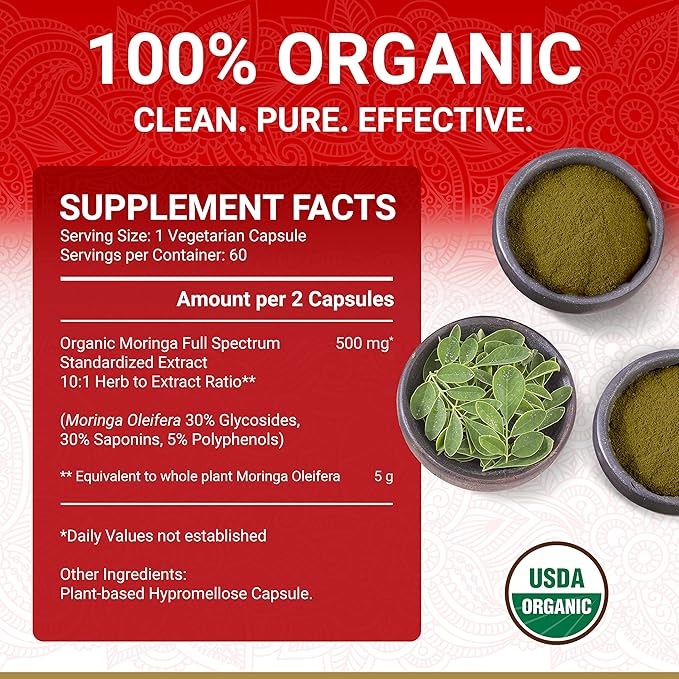 True Veda Energy Bundle | USDA Organic | Multi-Award-Winning | Organic Ashwagandha KSM-66® + Organic Moringa Capsules