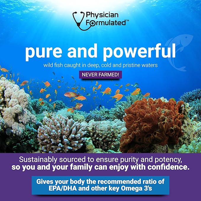 Fish Oil Omega 3 3000mg per Serving - 915mg Epa 630mg Dha 2000mg Total Omega 3 6 9 XL - 180 Capsules