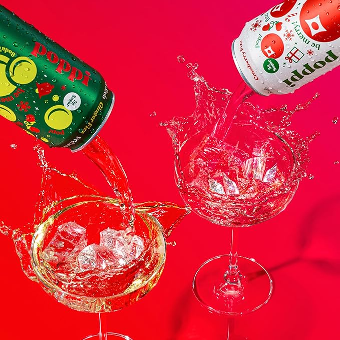 Poppi Sparkling Prebiotic Soda Beverage with Apple Cider Vinegar Seltzer Water and Fruit Juice Naughty or Nice Variety Pack 12 Fl Oz Pack of 12 Packaging May Vary
