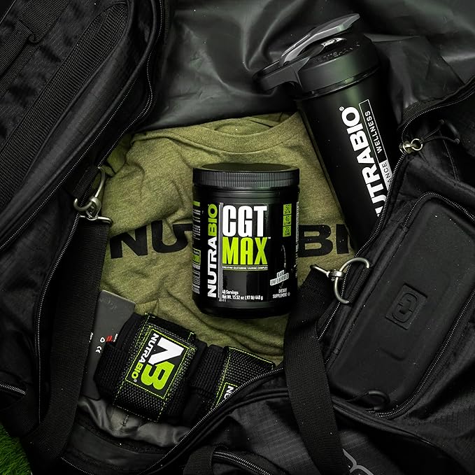 NutraBio CGT-MAX Powder- Creatine Glutamine and Taurine to Support Muscle Recovery and Strength - 40 Servings - Unflavored