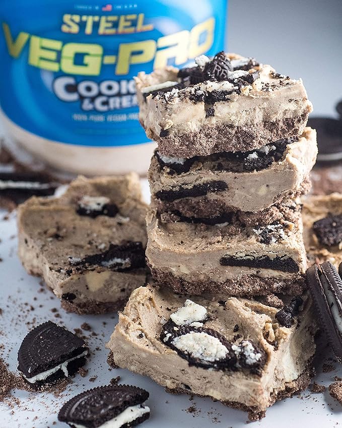 Steel Supplements Veg-PRO | Vegan Protein Powder Cookies and Creme | 25 Servings (1.65lbs) | Protein Powder with BCAA Amino Acid | Non GMO | Non Dairy | Low Carb Formula