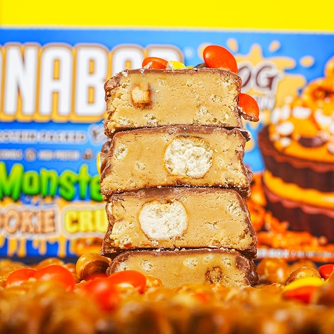 Anabar Protein Bar The Protein-Packed Candy Bar Amazing Tasting Protein Bar No Sugar Alcohols High Protein Amazingly Delicious 20 Grams of Protein (12 Bars Monster Cookie Crunch)