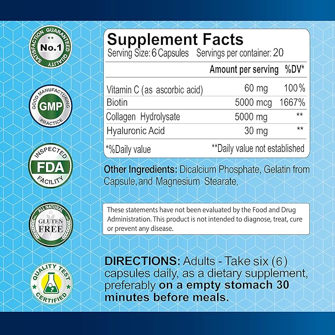 ALFA VITAMINS CollagenC Hydrolysate Premium Dietary Supplement with Vitamin C Supports Skin Hair Nails &amp Bone Health Enhances Collagen Production Collagen Peptides for Rejuvenation120 Capsul