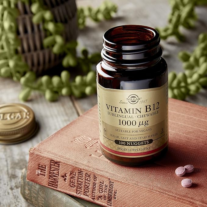SOLGAR Vitamin B12 1000 mcg 250 Nuggets &amp Gentle Iron - Ideal for Sensitive StomachsRed Blood Cell Supplement