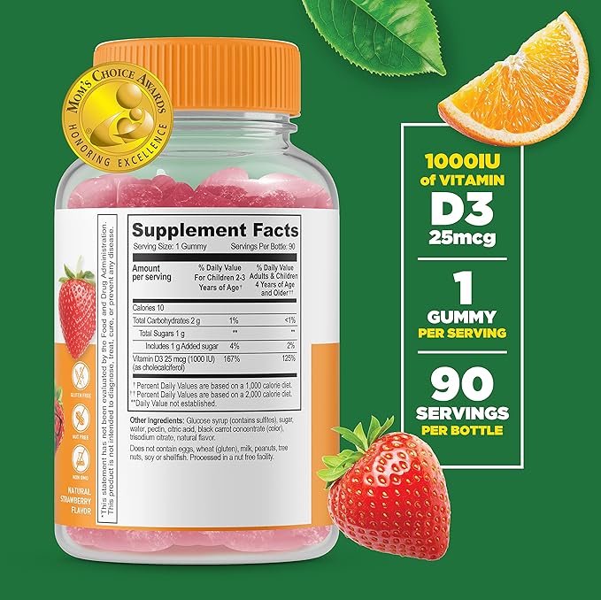 Lifeable Zinc 25mg Kids + Vitamin D Kids Gummies Bundle - Great Tasting Vitamin Supplement Gluten Free GMO Free Chewable Gummy