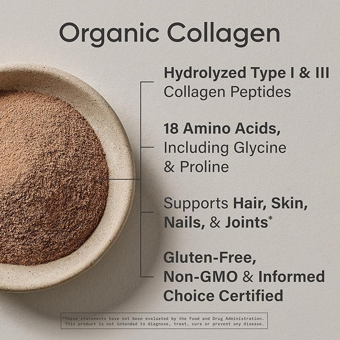 Sports Research Organic Collagen Peptides - Hydrolyzed Type I &amp III Collagen - Sustainable &amp Traceable Formula - Chocolate - 30 Servings