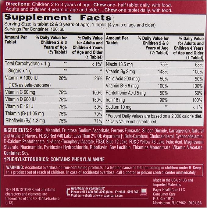 Flintstones Multi Vitamins With Iron 60 ct