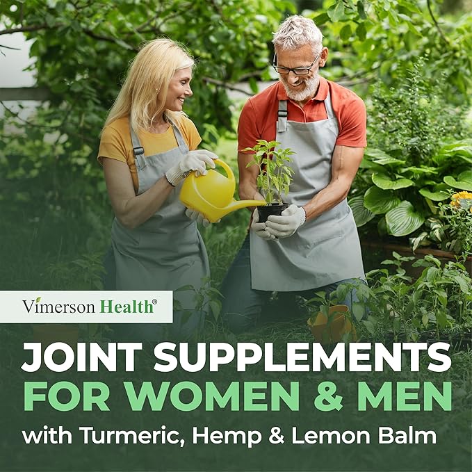 Turmeric Curcumin Supplement with Hemp Seeds &amp Lemon Balm Extract – Joint Health &amp Mobility – Calm Mood &amp Restful Sleep – with Black Pepper for Absorption – Joint Supplement for Men &amp