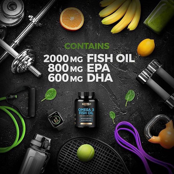 Vitamin B Complex and Omega 3 Fish Oil - B Vitamins B1B2B3B5B6B7B9B12 and Biotin – Fish Oil 2000mg 800mg EPA and 600mg DHA - Energy Immunity Joint Brain and Heart Health