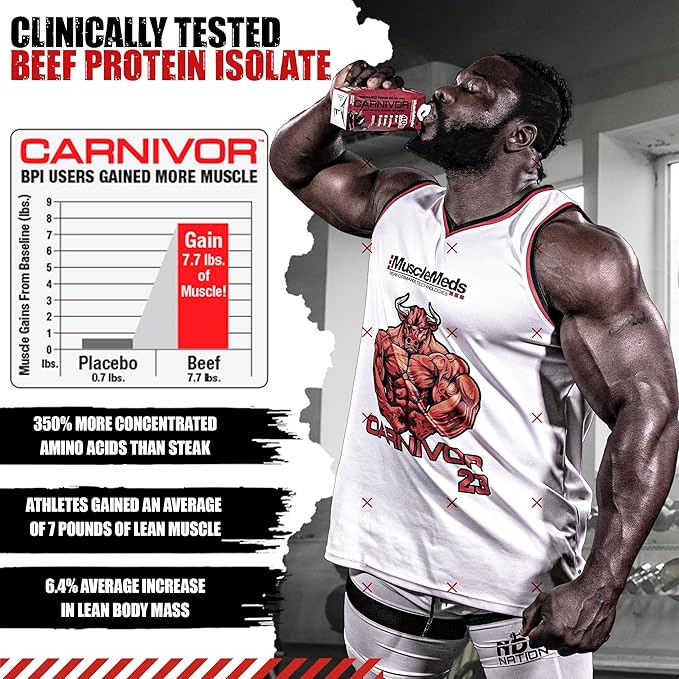 MuscleMeds Carnivor RTD Ready to Drink Protein Lactose Free Sugar Free 40g Isolate Protein Muscle Building Recovery Chocolate 16.9 Fl Oz (Pack of 12)