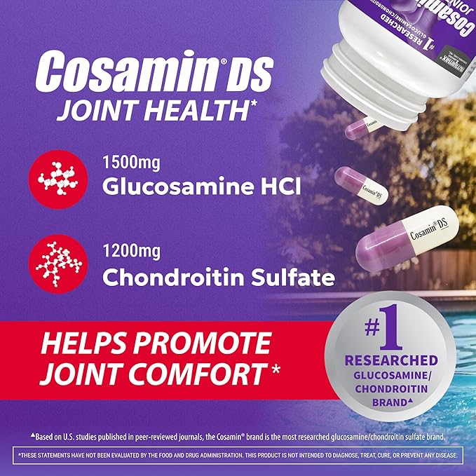 Nutramax Laboratories Cosamin® DS Joint Health Supplement with Glucosamine &amp Chondroitin for Adult Men &amp Women Joint Supplement 180 Capsules
