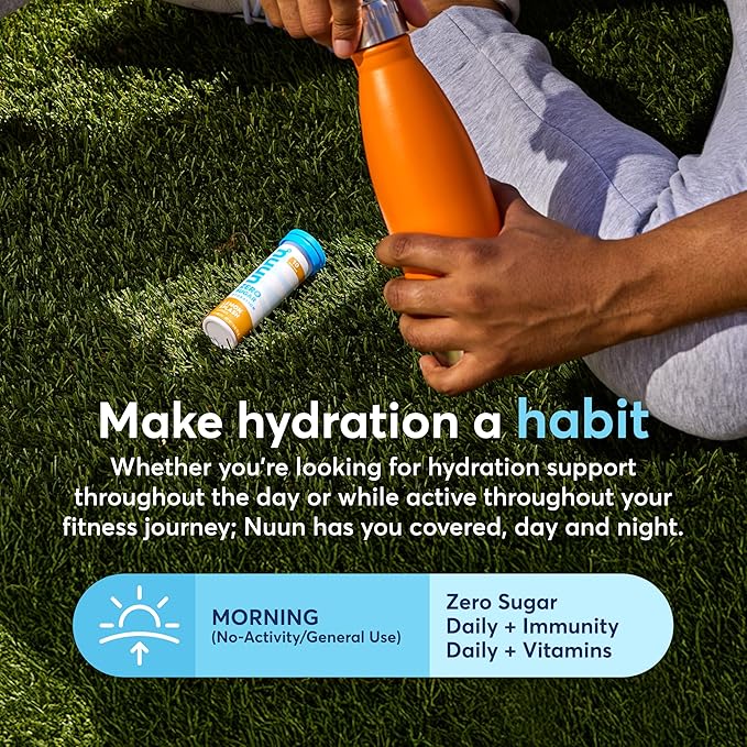 Nuun Immunity Electrolyte Tablets with Vitamin D C E &amp A Ginger Elderberry Magnesium &amp 4 Other Essential Electrolytes Vegan Blueberry Tangerine 8 Pack (80 Servings Total)