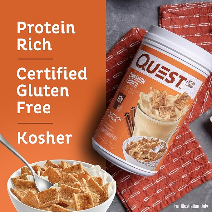 Quest Cinnamon Crunch 20g &amp Peanut Butter 23g Protein Powders 1.6lb Each Low Carb Gluten Free