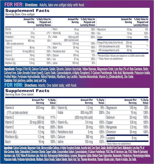 A Day Men's &amp Women's Pre-Pregnancy Multivitamin Softgel Including Vitamins A Vitamin C Vitamin D B6 B12 Folic Acid &amp More Supplement for Before During and Postnatal 60 Count (Pack of