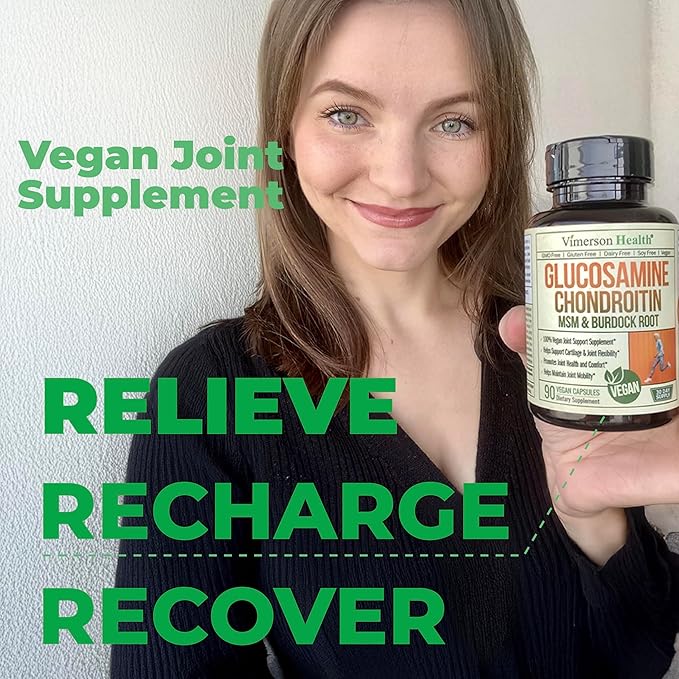 Vimerson Health Vegan Glucosamine Chondroitin MSM &amp Turmeric Quercetin with Bromelain – Joint Mobility and Immune Support Bundle for Clean Plant-Based Wellness
